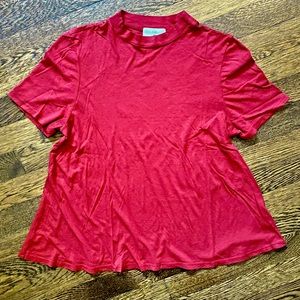 T.La for Anthropologie Everyday Mock Neck Tee Red XS *NWOT*